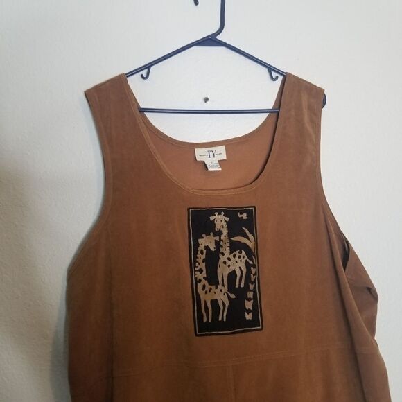 Jungle Jumper Plus Size Brown Giraffe Dress 3X - Picture 4 of 6